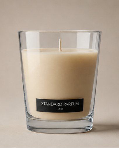 Standard Parfum candle on a soft neutral surface